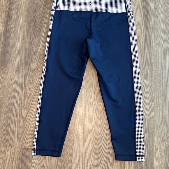 Vineyard Vines Navy Blue Gingham Leggings Performance Women’s size Large - Picture 5 of 9